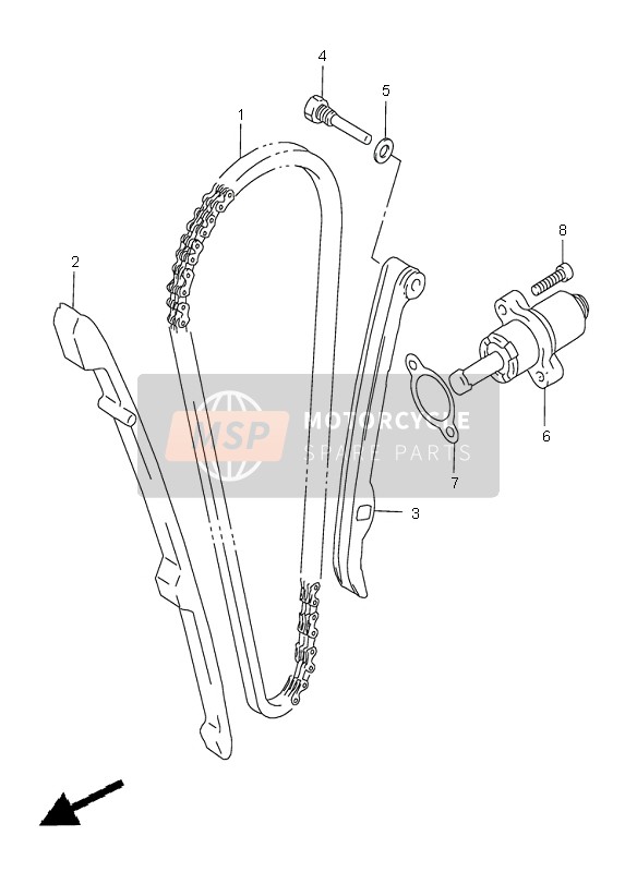 Suzuki XF650 FREEWIND 2000 Catena a camme per un 2000 Suzuki XF650 FREEWIND