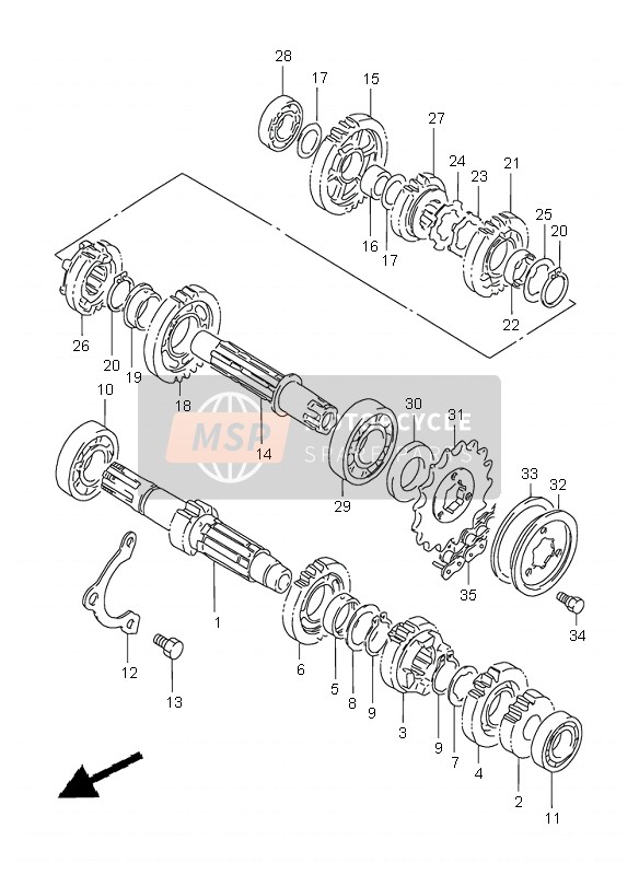 Suzuki XF650 FREEWIND 2000 Transmission pour un 2000 Suzuki XF650 FREEWIND