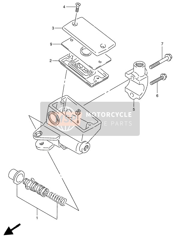 Suzuki GN250 1994 Hoofdcilinder voor een 1994 Suzuki GN250