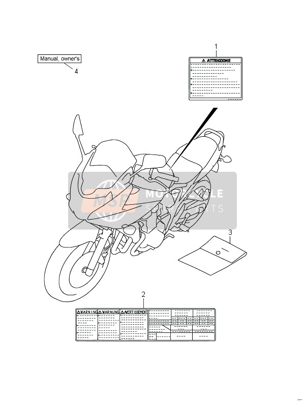 Suzuki GSF650(S)(A)(SA) BANDIT 2011 Étiquette (GSF650) pour un 2011 Suzuki GSF650(S)(A)(SA) BANDIT