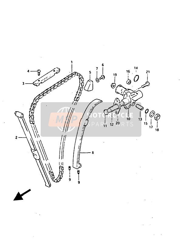 Suzuki GS450(E)(S) 1986 Nokkenasketting voor een 1986 Suzuki GS450(E)(S)