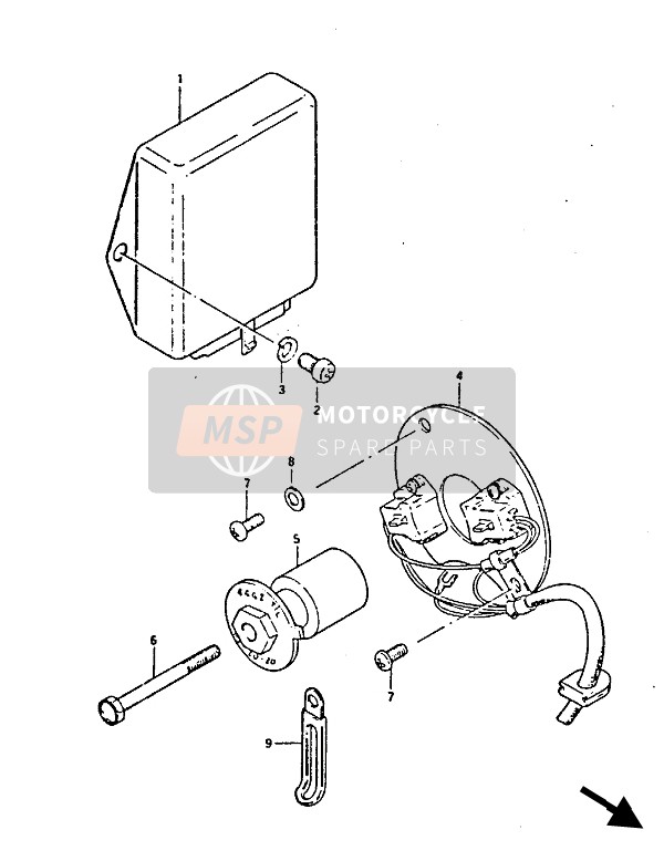 Suzuki GS450(E)(S) 1986 Generatore di segnale per un 1986 Suzuki GS450(E)(S)