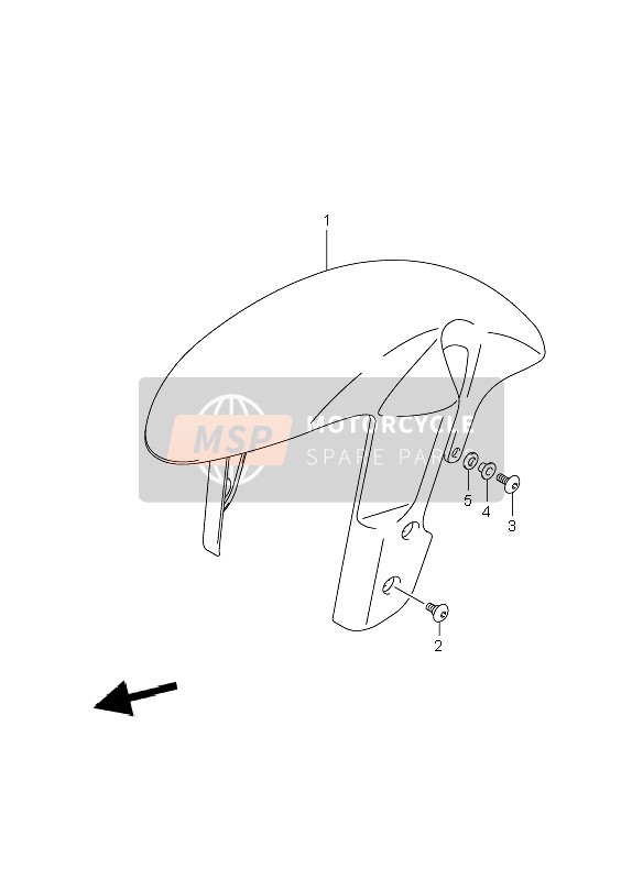 Suzuki GSX-R600 2006 Parafango anteriore per un 2006 Suzuki GSX-R600