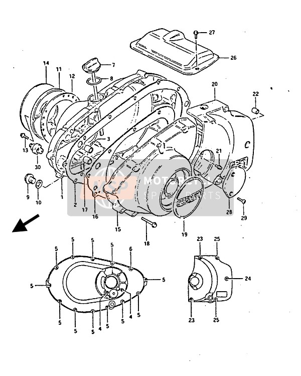 Suzuki GS450(E)(S) 1987 Crankcase Cover for a 1987 Suzuki GS450(E)(S)