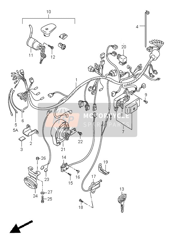 Suzuki VS1400 INTRUDER 1996 Wiring Harness for a 1996 Suzuki VS1400 INTRUDER