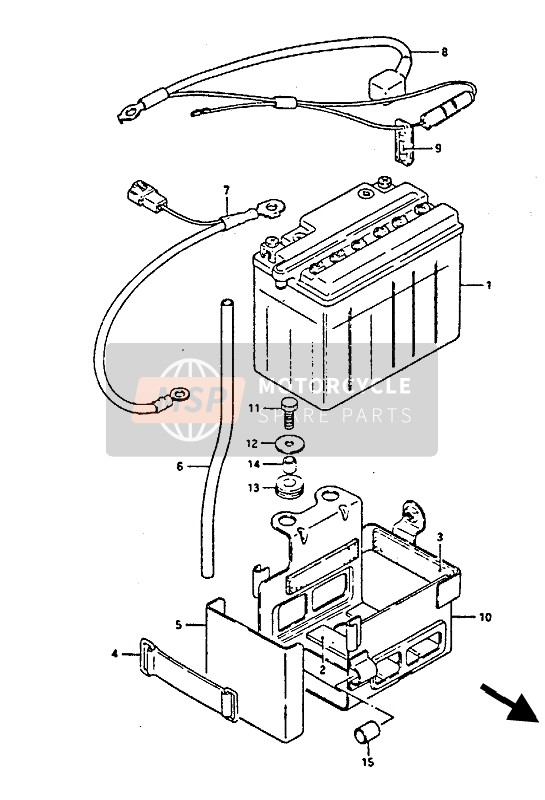 Suzuki GS450(E)(S) 1987 Battery for a 1987 Suzuki GS450(E)(S)