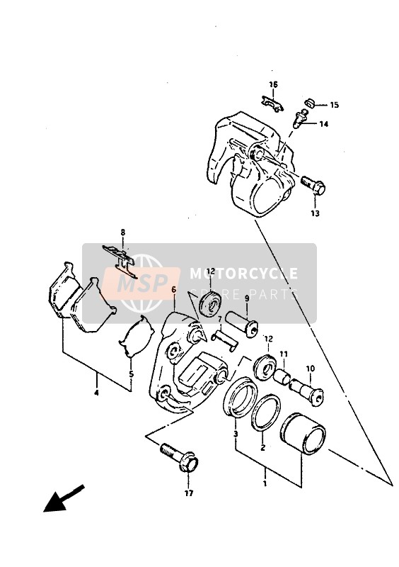 Suzuki GS450(E)(S) 1987 Calibradores delanteros para un 1987 Suzuki GS450(E)(S)