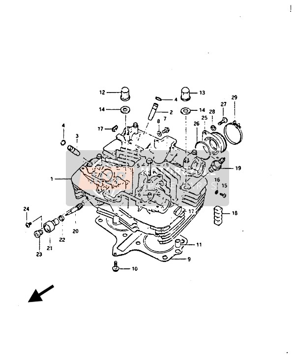 Suzuki GS450(E)(S)(EU)(SU) 1988 Cylinder Head for a 1988 Suzuki GS450(E)(S)(EU)(SU)