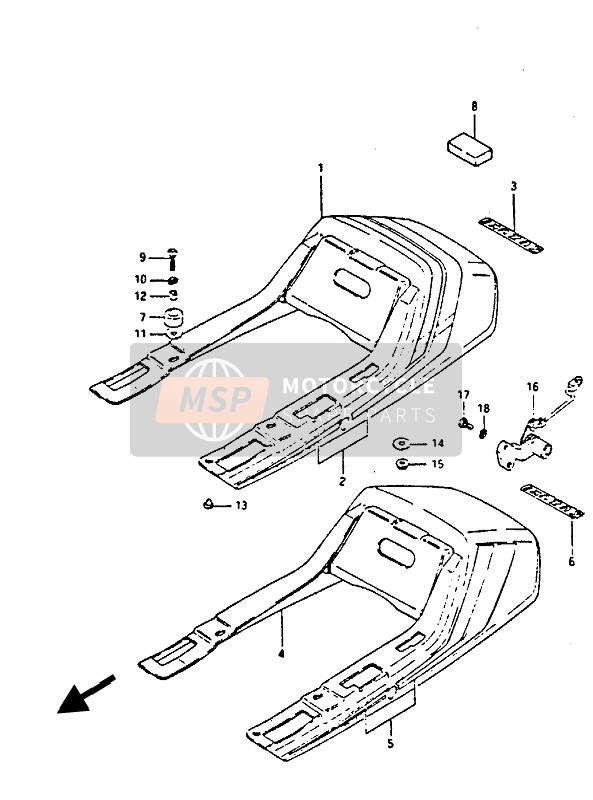 Suzuki GS450(E)(S)(EU)(SU) 1988 Seat Tail Cover for a 1988 Suzuki GS450(E)(S)(EU)(SU)