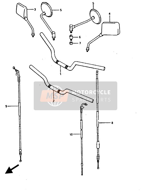 Suzuki GS450(E)(S)(EU)(SU) 1988 Guidon pour un 1988 Suzuki GS450(E)(S)(EU)(SU)