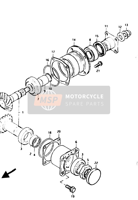 Suzuki GS1100G 1986 Secondary Drive Gear for a 1986 Suzuki GS1100G