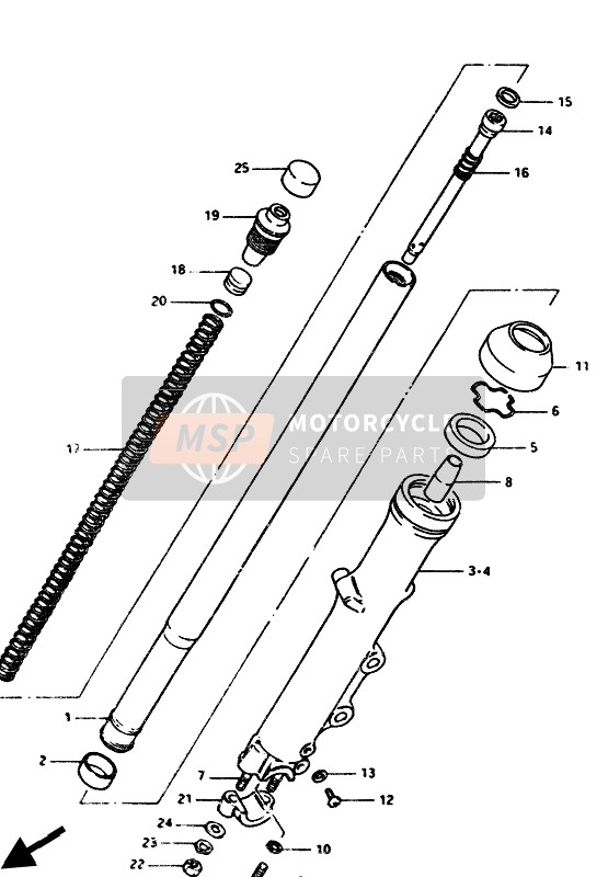 Suzuki GS1100G 1986 Front Fork for a 1986 Suzuki GS1100G