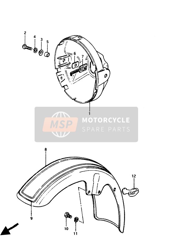 Suzuki GS1100G 1986 Headlamp Housing for a 1986 Suzuki GS1100G