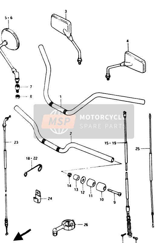 Suzuki GS1100G 1986 Handlebar for a 1986 Suzuki GS1100G