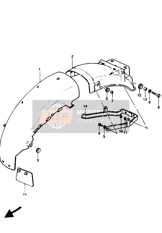 Suzuki GS1100G 1986 Rear Fender for a 1986 Suzuki GS1100G