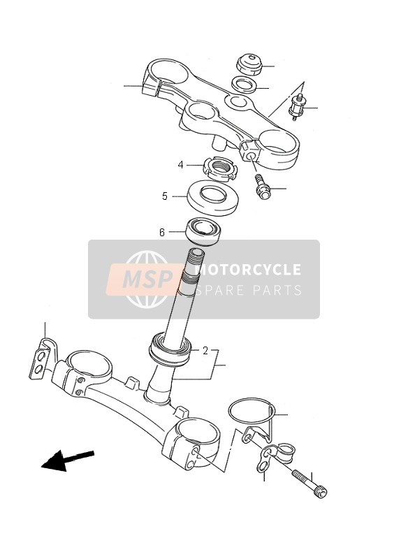 Suzuki GSX-R750W 1995 Tige de direction pour un 1995 Suzuki GSX-R750W