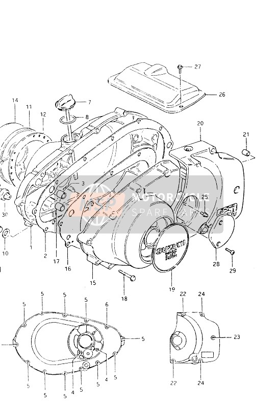 Suzuki GSX400S 1986 Crankcase Cover for a 1986 Suzuki GSX400S