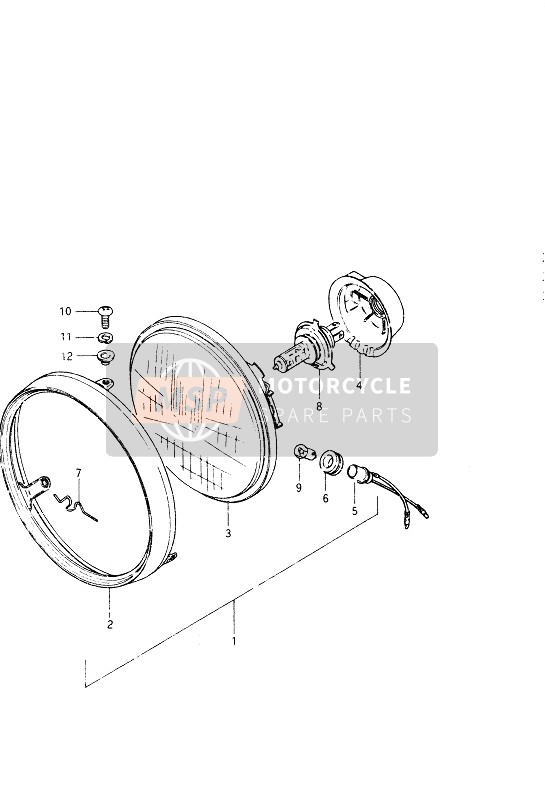 Suzuki GSX400S 1986 Headlamp (E2) for a 1986 Suzuki GSX400S