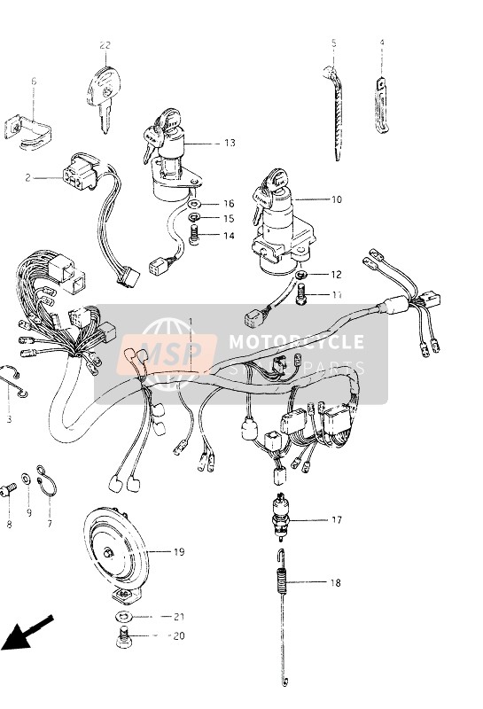 Suzuki GSX400S 1986 Wiring Harness for a 1986 Suzuki GSX400S