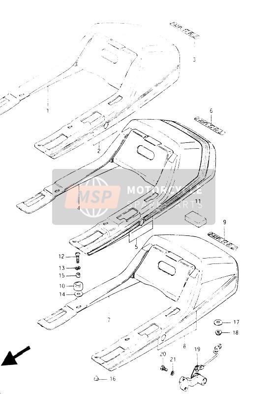 Cubierta de la cola del asiento (GSX400S)