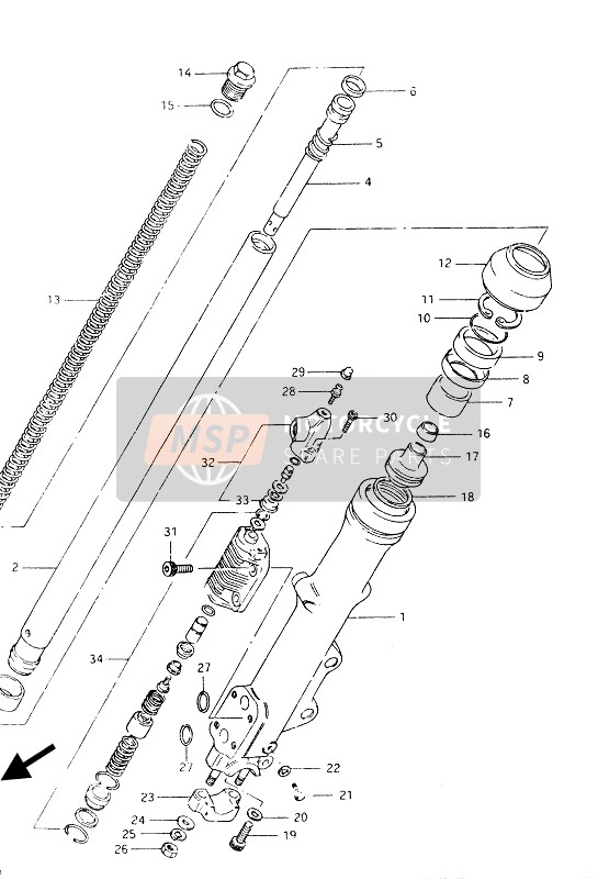 Suzuki GSX400S 1986 Front Fork Left Damper for a 1986 Suzuki GSX400S