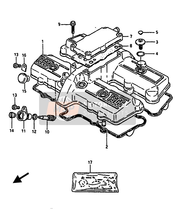 Suzuki GSX550E(S)(F)(U) 1986 ZYLINDERKOPFABDECKUNG für ein 1986 Suzuki GSX550E(S)(F)(U)