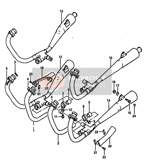 Suzuki GSX550E(S)(F)(U) 1986 Geluiddemper voor een 1986 Suzuki GSX550E(S)(F)(U)