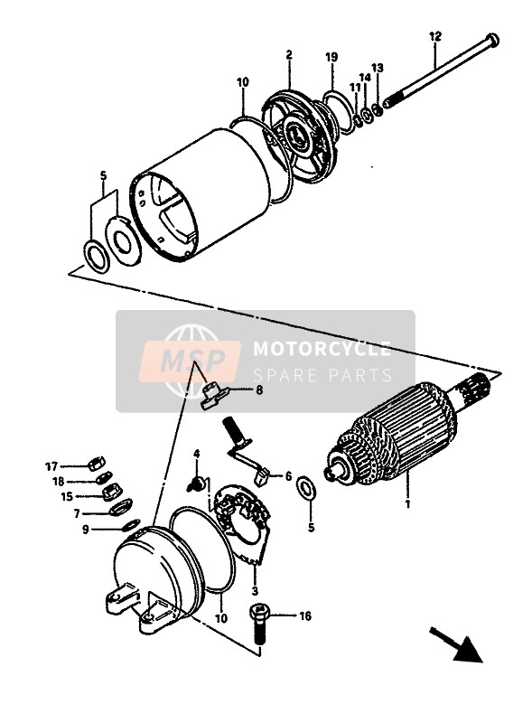 Suzuki GSX550E(S)(F)(U) 1986 Comenzando Motor para un 1986 Suzuki GSX550E(S)(F)(U)