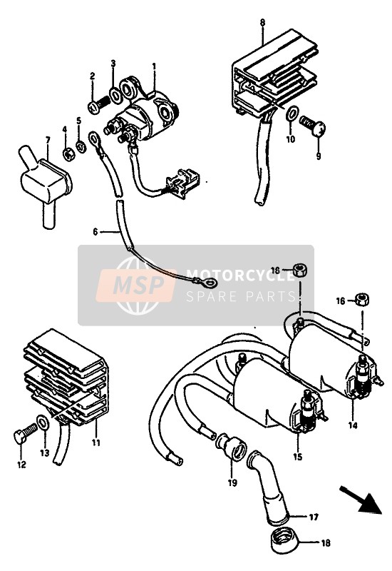 Suzuki GSX550E(S)(F)(U) 1986 ELEKTRISCH für ein 1986 Suzuki GSX550E(S)(F)(U)