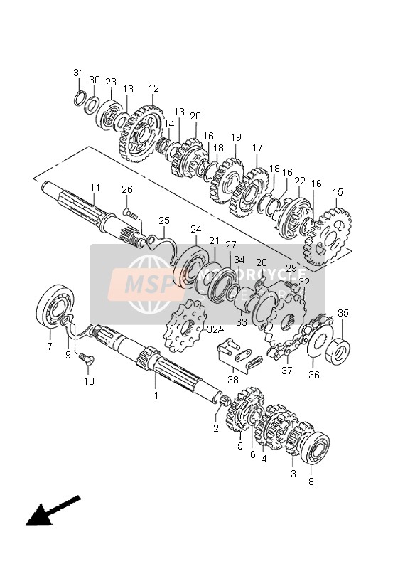 Suzuki GN125E 1997 Transmission for a 1997 Suzuki GN125E