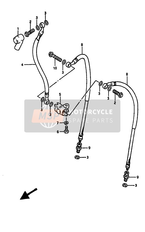 Suzuki GSX550E(S)(F)(U) 1986 Tubo freno anteriore per un 1986 Suzuki GSX550E(S)(F)(U)