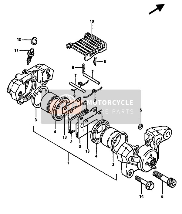 Suzuki GSX550E(S)(F)(U) 1986 BREMSSATTEL HINTEN für ein 1986 Suzuki GSX550E(S)(F)(U)