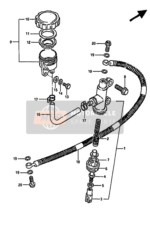 Suzuki GSX550E(S)(F)(U) 1986 Rear Master Cylinder for a 1986 Suzuki GSX550E(S)(F)(U)