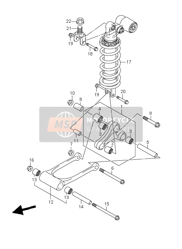 6260101850, Lever Set, Rear Cushion, Suzuki, 0