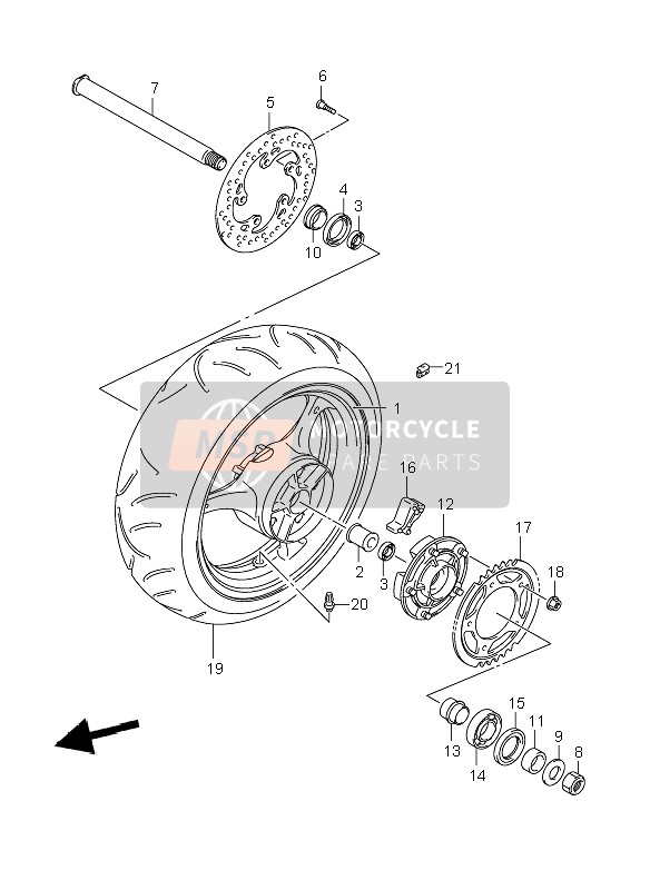 6461044G00, Naaf,A.Ket.Wiel, Suzuki, 1