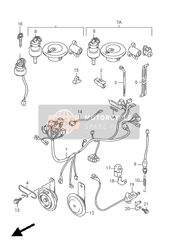 Suzuki GN125E 2001 Wiring Harness for a 2001 Suzuki GN125E