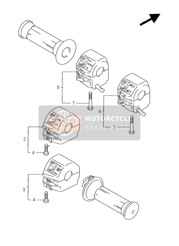 Suzuki GN125E 2001 Interruptor de manija para un 2001 Suzuki GN125E