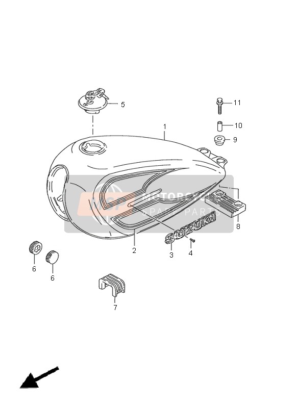 Suzuki GN125E 2001 Fuel Tank for a 2001 Suzuki GN125E