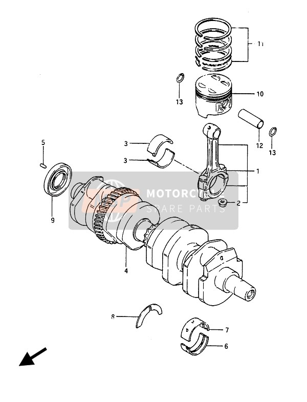 Suzuki GSX750ES 1986 Crankshaft for a 1986 Suzuki GSX750ES