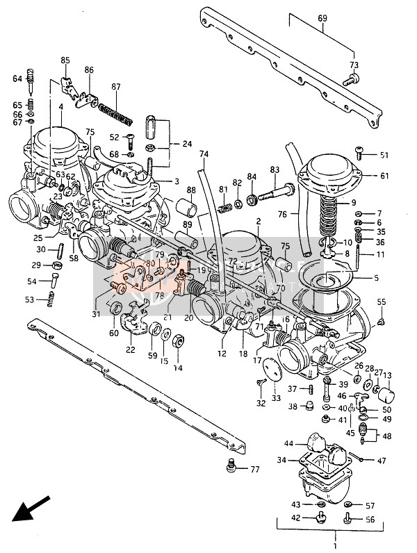 Suzuki GSX750ES 1986 Carburettor for a 1986 Suzuki GSX750ES