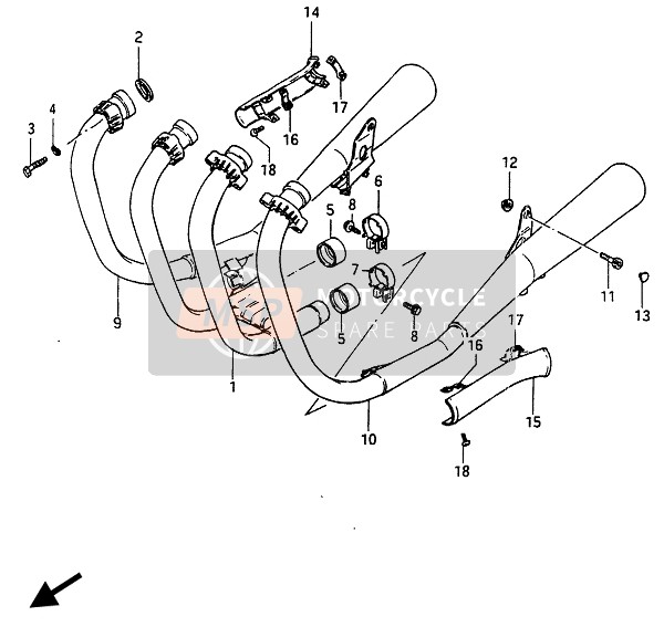 Suzuki GSX750ES 1986 Silenciador para un 1986 Suzuki GSX750ES