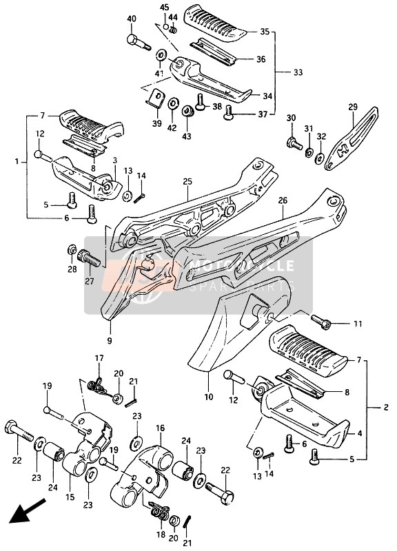 Suzuki GSX750ES 1986 Footrest for a 1986 Suzuki GSX750ES