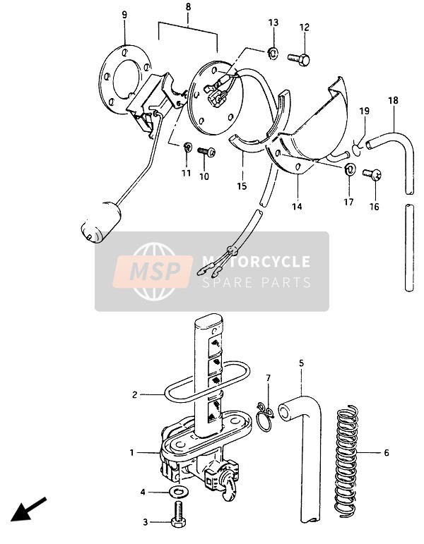 Suzuki GSX750ES 1986 Rubinetto carburante per un 1986 Suzuki GSX750ES