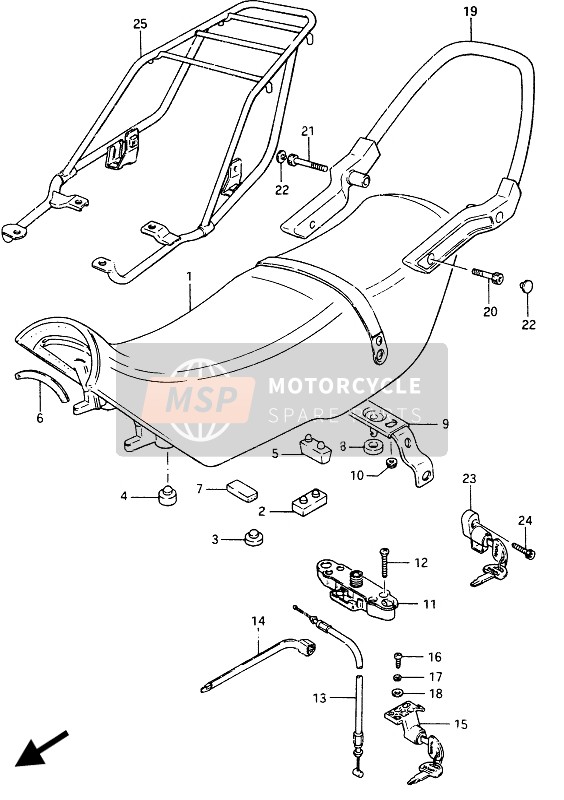 Suzuki GSX750ES 1986 Asiento para un 1986 Suzuki GSX750ES