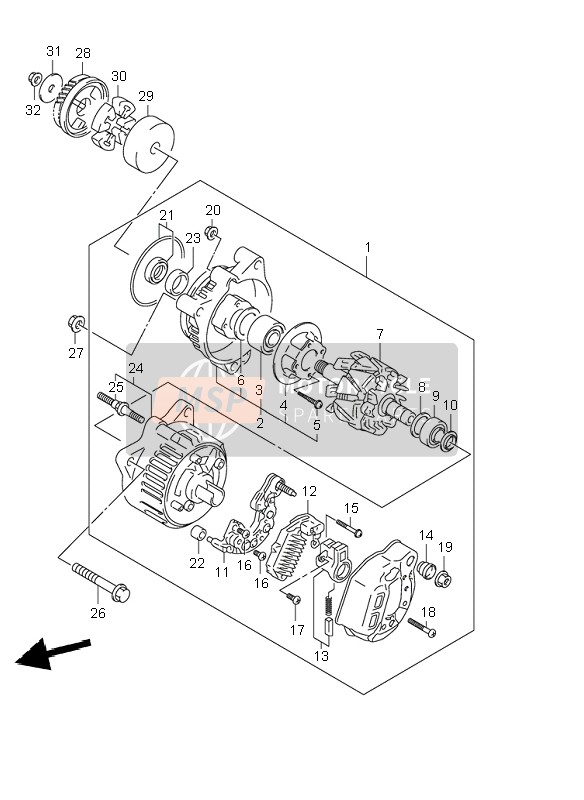 Suzuki GSF600(N)(S) BANDIT 2001 Alternatore per un 2001 Suzuki GSF600(N)(S) BANDIT