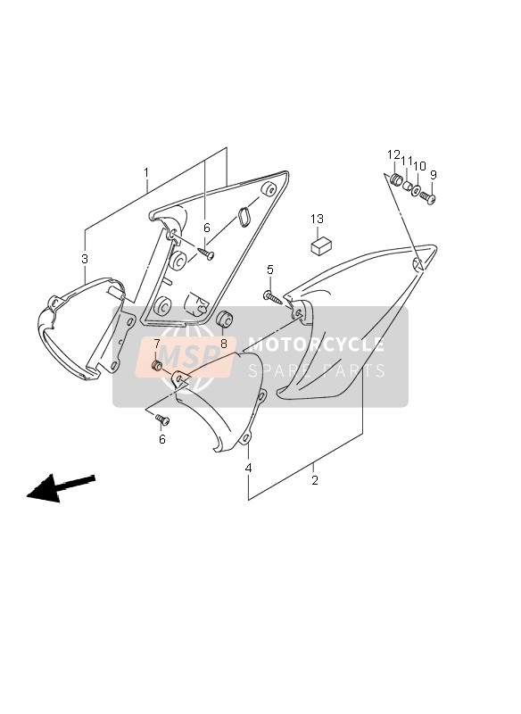 4721031F0135W, Cover, Frame Lh (Gray), Suzuki, 0