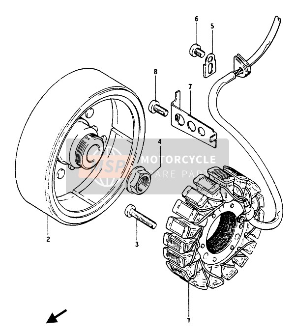 Suzuki GSX1100E(S)(EF)-GSX1150EF 1986 GENERATOR für ein 1986 Suzuki GSX1100E(S)(EF)-GSX1150EF