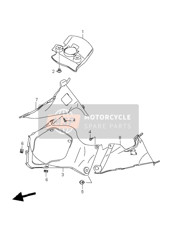 Suzuki GSX-R750 2006 Capota interior para un 2006 Suzuki GSX-R750