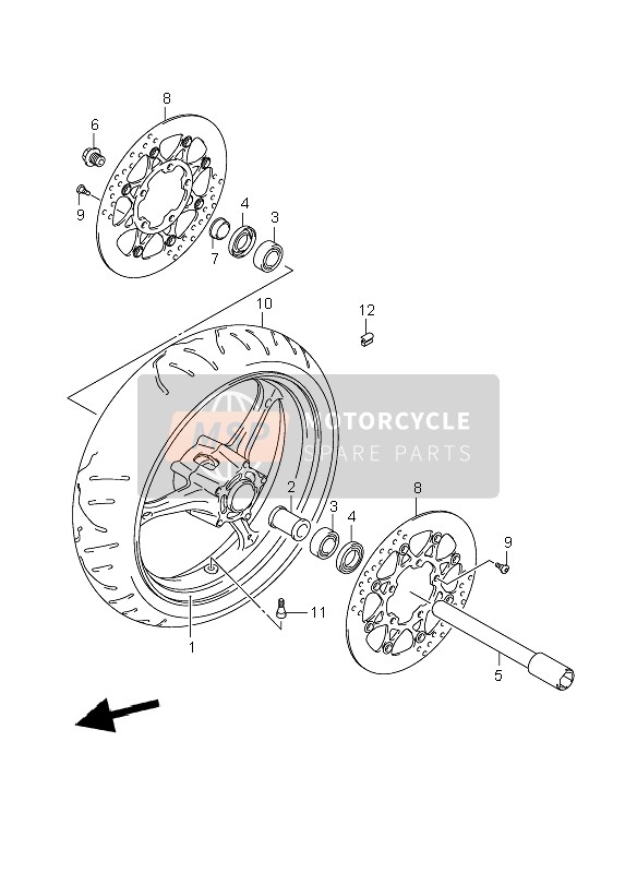 Suzuki GSX-R750 2006 Front Wheel for a 2006 Suzuki GSX-R750