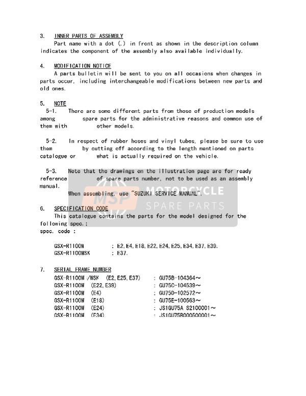 Suzuki GSX-R1100W 1995 Preface 1 for a 1995 Suzuki GSX-R1100W